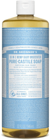 picture of bronner's pure castile unscented baby soap