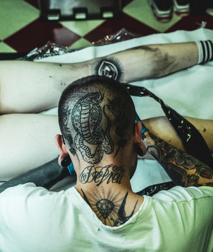 head tattoos are at the top of our tattoo pain chart
