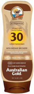 use high spf lotion if tanning in the sun